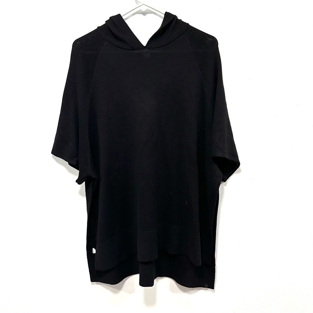 Lululemon Athletica black hoodie short sleeve jacket oversized size small!